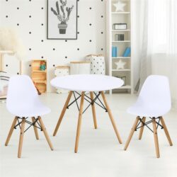 NNECW Modern Style 3-Piece Kids Table and 2 Chairs Set for Toddler Children