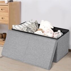 NNECW Storage Ottoman with Removable Lid for Bedroom & Entrance Light Grey