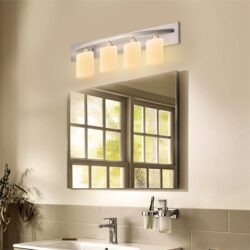 NNECW Wall Mounted Vanity Lamp with White Glass Shade for Bedroom/Living Room