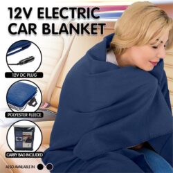 NNEDPE Heated Electric Car Blanket 150x110cm 12V - Navy Blue