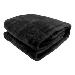 NNEDPE Laura Hill 600GSM Faux Mink Blanket Double-Sided Queen Size - Black