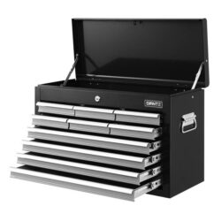 NNEDSZ 10-Drawer Tool Box Chest Cabinet Garage Storage Toolbox Black Silver