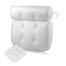 NNEDSZ 3D Spa Mesh Bath Pillow Neck Back Support Bathtub Tub Cushions