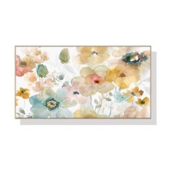 NNEDSZ 40cmx80cm Floral Watercolor Style Wood Frame Canvas Wall Art