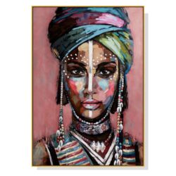 NNEDSZ 50cmx70cm African woman II Gold Frame Canvas Wall Art