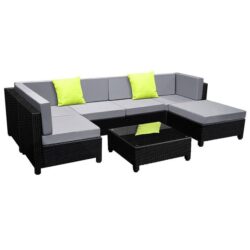 NNEDSZ 7PC Sofa Set Outdoor Furniture Lounge Setting Wicker Couches Garden Patio Pool