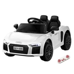 NNEDSZ Kids Ride On Car Audi R8 Licensed Sports Electric Toy Cars 12V Battery White