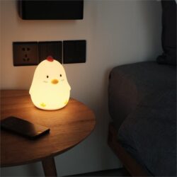 NNEDSZ Muid Wake Up Chicken Night Lamp Alarm Clock White HM--104-MUID