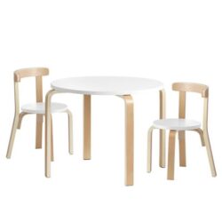 NNEDSZ Nordic Kids Table Chair Set 3PC Desk Activity Study Play Children Modern