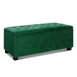 NNEDSZ Storage Ottoman Blanket Box Velvet Foot Stool Rest Chest Couch Toy Green