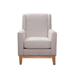 NNEDSZ in Beige Colour Lounge Accent Chair Upholstered Fabric with Wooden leg