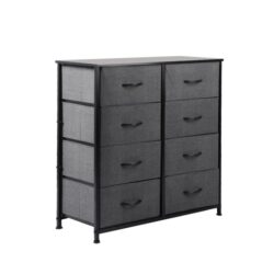 NNEIDS Storage Cabinet Tower Chest of Drawers Dresser Tallboy 8 Drawer Dark Grey
