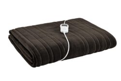 NNEKGE Plush Electric Heated Throw Blanket (Dark Chocolate 160cm x 130cm)