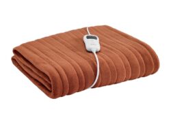 NNEKGE Plush Electric Heated Throw Blanket (Rust 160cm x 130cm)