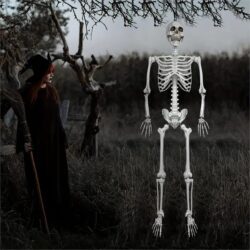 NNETM Faux Skeleton Sculpture: Spooky Halloween Decor