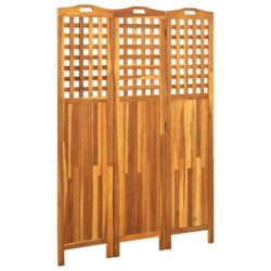 NNEVL 3-Panel Room Divider 121x2x170 cm Solid Acacia Wood