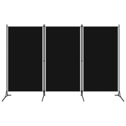 NNEVL 3-Panel Room Divider Black 260x180 cm