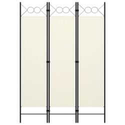 NNEVL 3-Panel Room Divider Cream White 120x180 cm