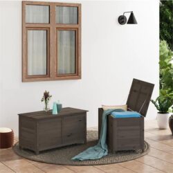 NNEVL Outdoor Cushion Box Anthracite 100x50x56 cm Solid Wood Fir