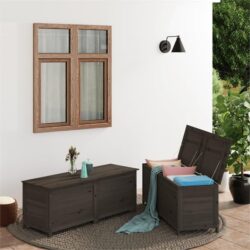 NNEVL Outdoor Cushion Box Anthracite 150x50x56 cm Solid Wood Fir