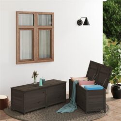 NNEVL Outdoor Cushion Box Anthracite 200x50x56 cm Solid Wood Fir