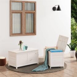 NNEVL Outdoor Cushion Box White 100x50x56 cm Solid Wood Fir
