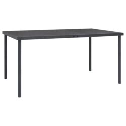 NNEVL Outdoor Dining Table Anthracite 150x90x74 cm Steel