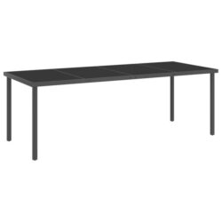 NNEVL Outdoor Dining Table Anthracite 220x90x75 cm Steel and Glass