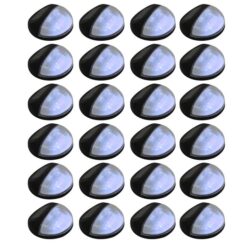 NNEVL Outdoor Solar Wall Lamps LED 24 pcs Round Black