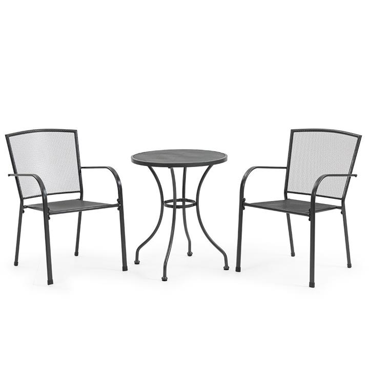 PRE-ORDER FORTIA 3pc Outdoor Bistro Furniture Set, Table and Chairs Setting for Outside with E-coating