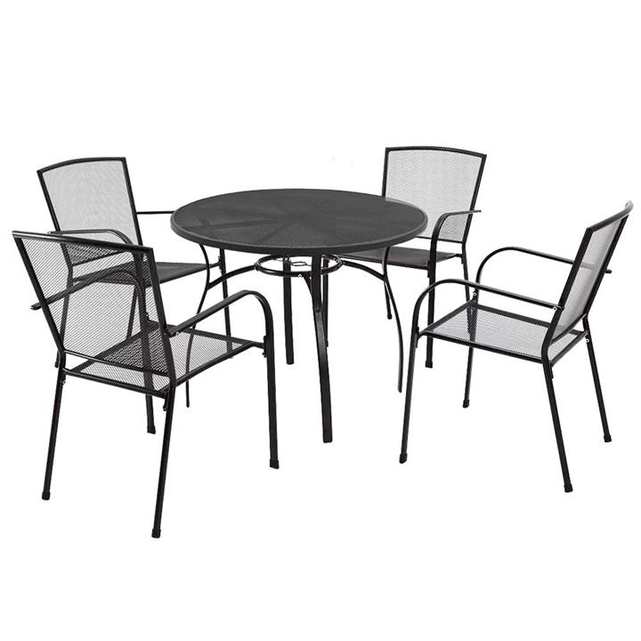 PRE-ORDER FORTIA 5pc Outdoor Dining Furniture Set, Table and Chairs Setting for Outside with E-coating