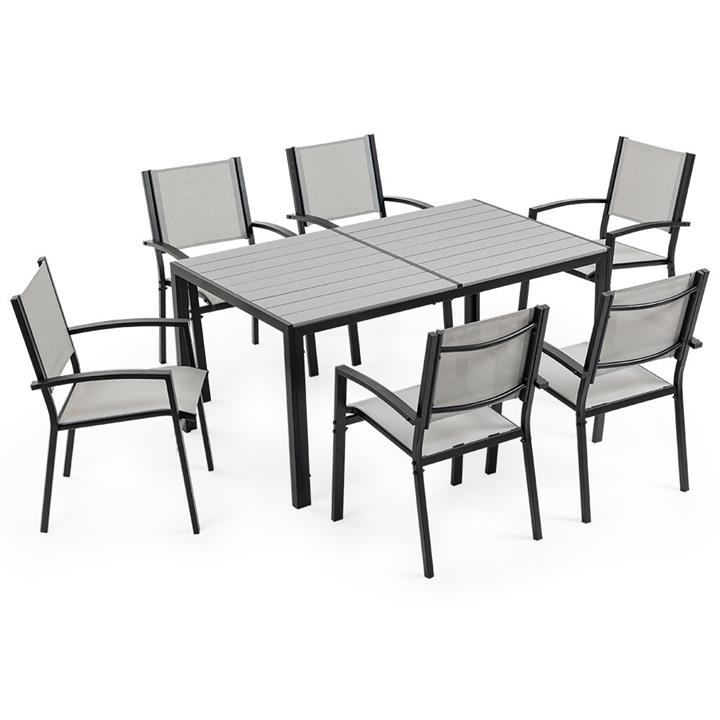 PRE-ORDER FORTIA 7pc Outdoor Dining Furniture Set, Table and Chairs Setting for Outside