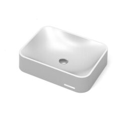 Seerose Sani-Quartz Bathroom Basin - Rounded Rectangle - Above Counter Top - 545 x 415mm Satin White