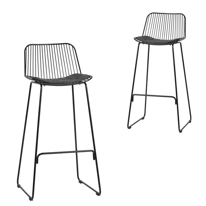 Set of 2 - Amir Steel Outdoor Barstool - Black by Interior Secrets - AfterPay Available