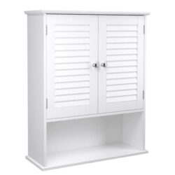 Wall Cabinet with 2 Doors and Cupboard White Bathroom Cabinet