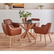 Waverley 4 Seater Dining Set With Nicki Chairs Brown