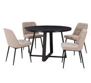 Ashton 4 Seater Dining Set With Blair Chairs Grey