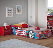 Turbo Race Car Kids Single Bed Red