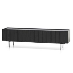 Aniya 2m Wooden TV Entertainment Unit - Full Black by Interior Secrets - AfterPay Available