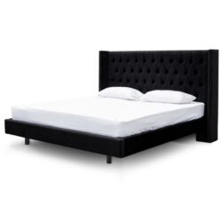 Carolina King Bed Frame - Black Velvet by Interior Secrets - AfterPay Available