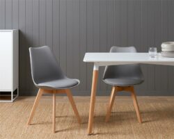 Contemporary Dining Chairs - Set of 2 - Grey
