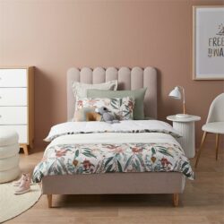 Fiona King Single Bed - Dusty Pink