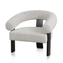 Romana Pepper Boucle Armchair - Black Legs by Interior Secrets - AfterPay Available