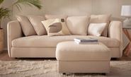 Clayton 3 Seater Sofa & Ottoman Set Neutral