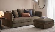 Clayton 3 Seater Sofa & Ottoman Set Olive