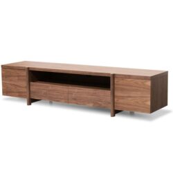 Ex Display - New York Lowline 2.1m Wooden TV Entertainment Unit - Walnut by Interior Secrets - AfterPay Available