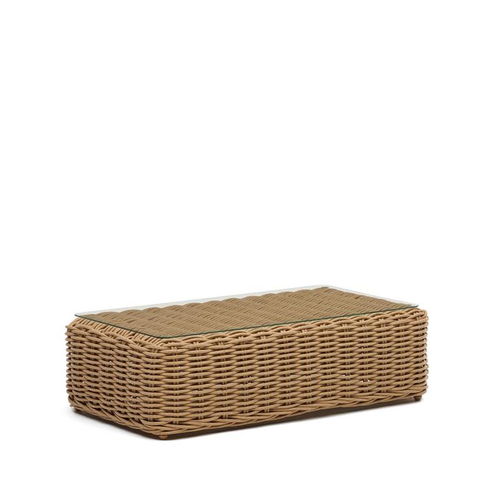 Gadot Faux Rattan Outdoor Coffee Table - Natural by Interior Secrets - AfterPay Available