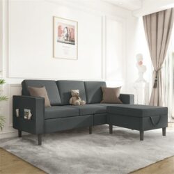 Advwin 3 Seater Sofa Lounge Set Gery