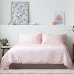 Classic Lyocell Bed Sheet Set (100% TENCEL ) | Fitted Sheet, Pillow Case & Quilt Cover King / Blush Pink