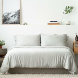 Classic Lyocell Bed Sheet Set (100% TENCEL ) | Fitted Sheet, Pillow Case & Quilt Cover Queen / Mist Grey